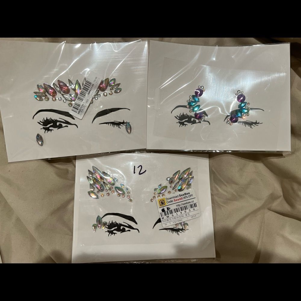 Coachella face jewels set of 3